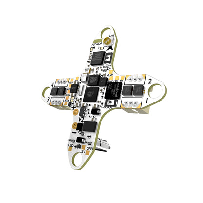 Flywoo GOKU F405 HD 1S 5A ELRS AIO V2.0 flight controller board with motor pads and ANT connector