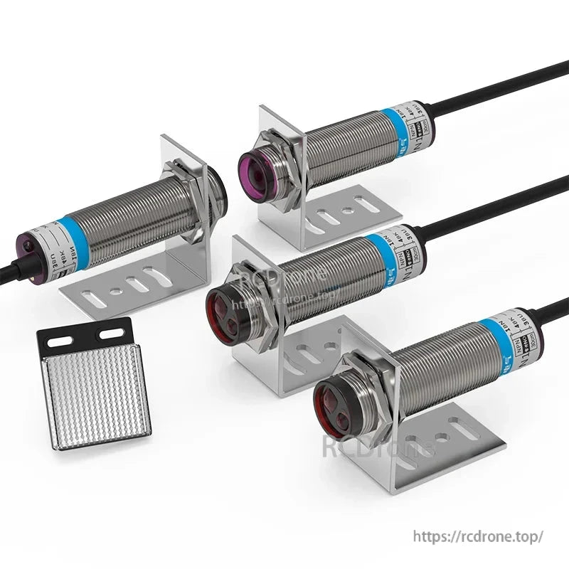 GTRIC LS18-R8MN1 Laser Photoelectric Sensor, Retro-reflective M18, 10-30 VDC, IP65, 0-8M Range, 600 Hz, 2m Cable