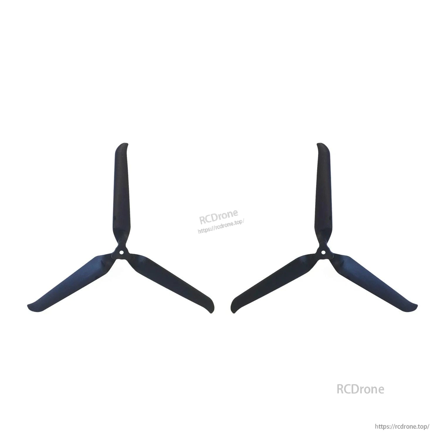 Matched left and right 3-blade propellers shown side by side, black finish