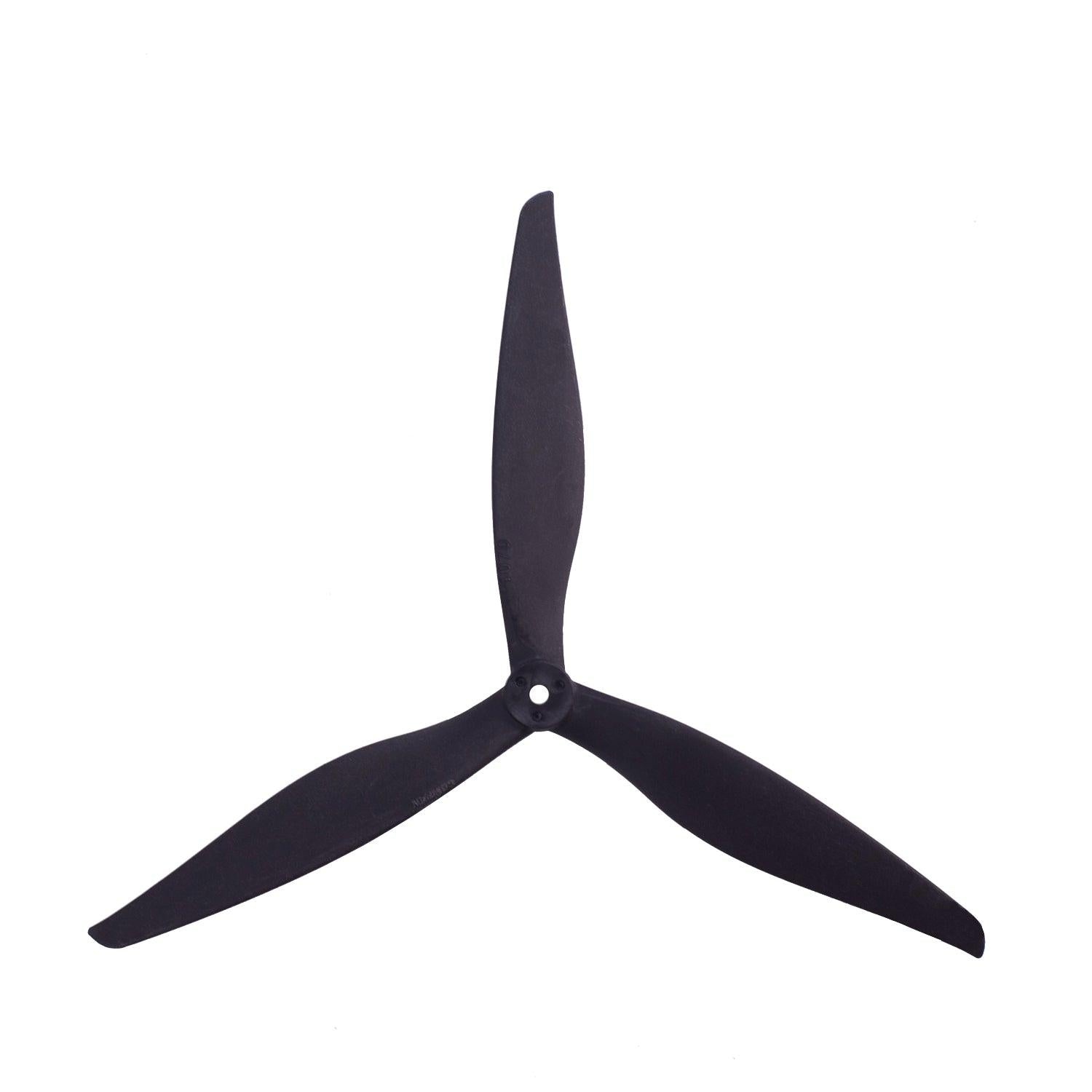 Gemfan 1070-3 3-blade propeller, single black tri-blade with center mounting hole