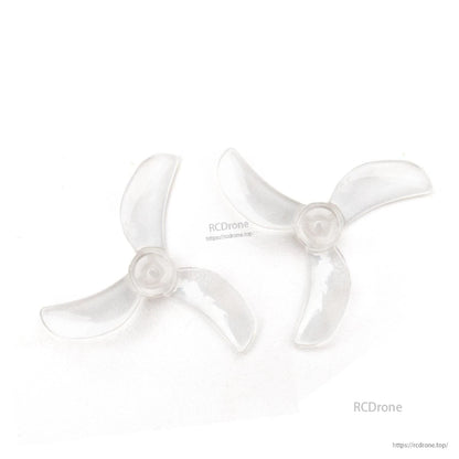 Clear/transparent 31mm three-blade propeller set, CW and CCW pair for micro drone motors