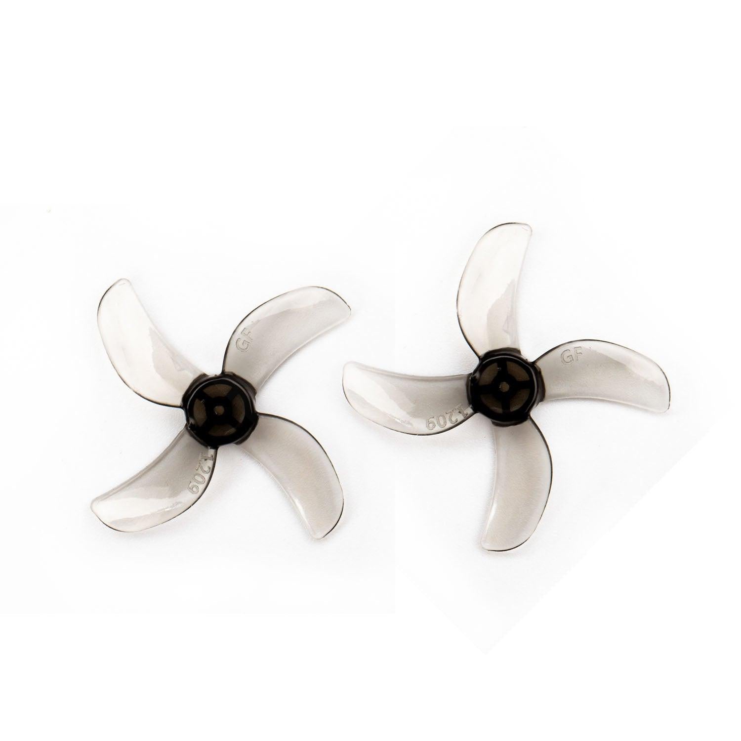 31mm 4-blade micro drone propeller set, translucent clear blades with black hub