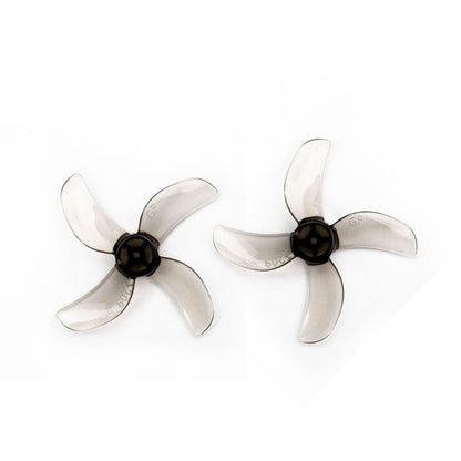 31mm 4-blade micro drone propeller set, translucent clear blades with black hub