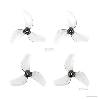 Gemfan 1219S 3-blade propellers, translucent gray blades with black hub centers, four-piece set