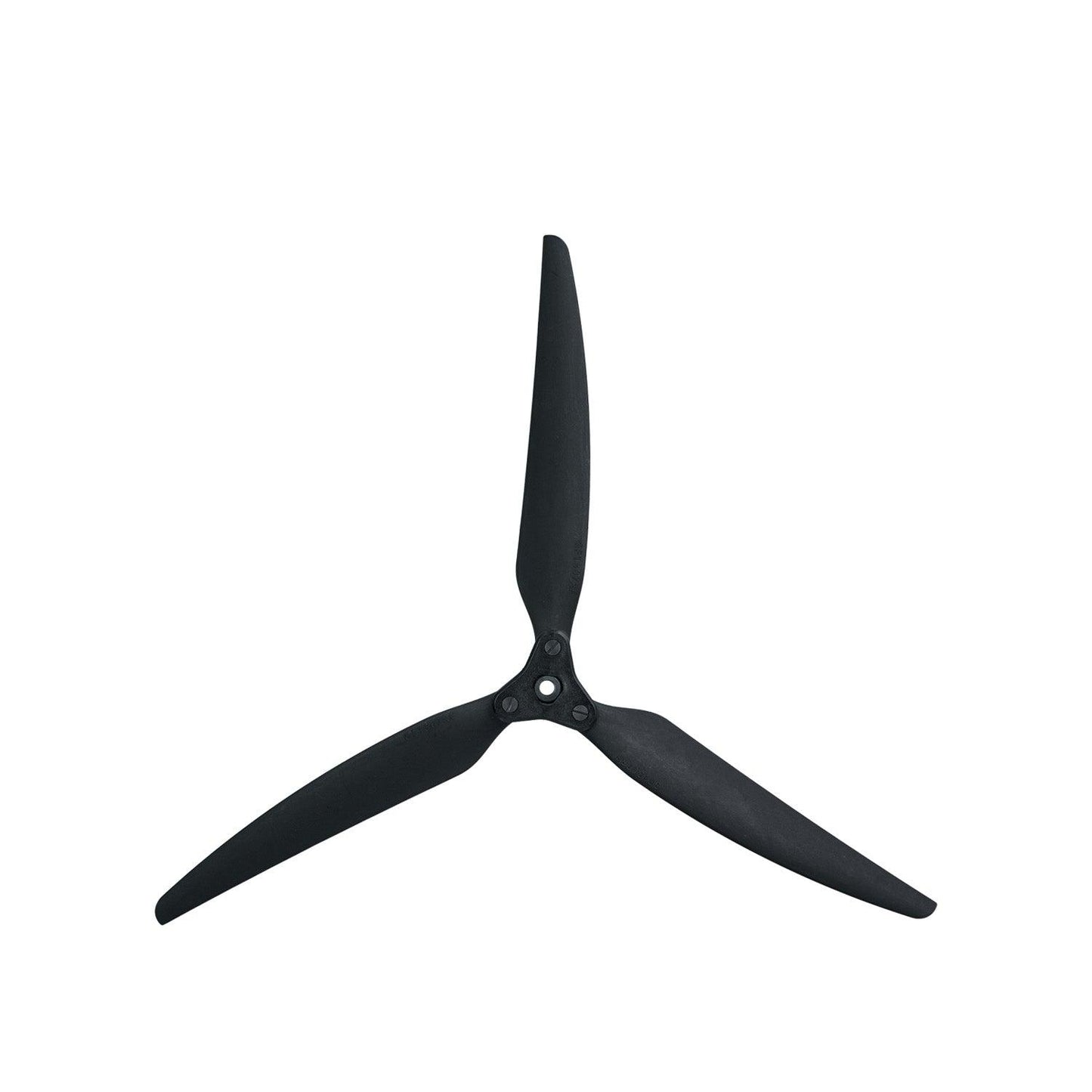 Gemfan 1307F-3 folding 3-blade propeller, black, top view on white background