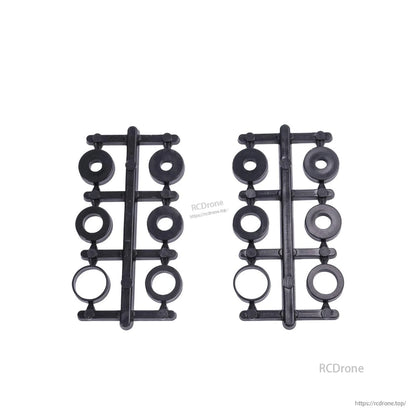 Included hub spacer ring set on plastic sprues for propeller mounting, black adapters shown