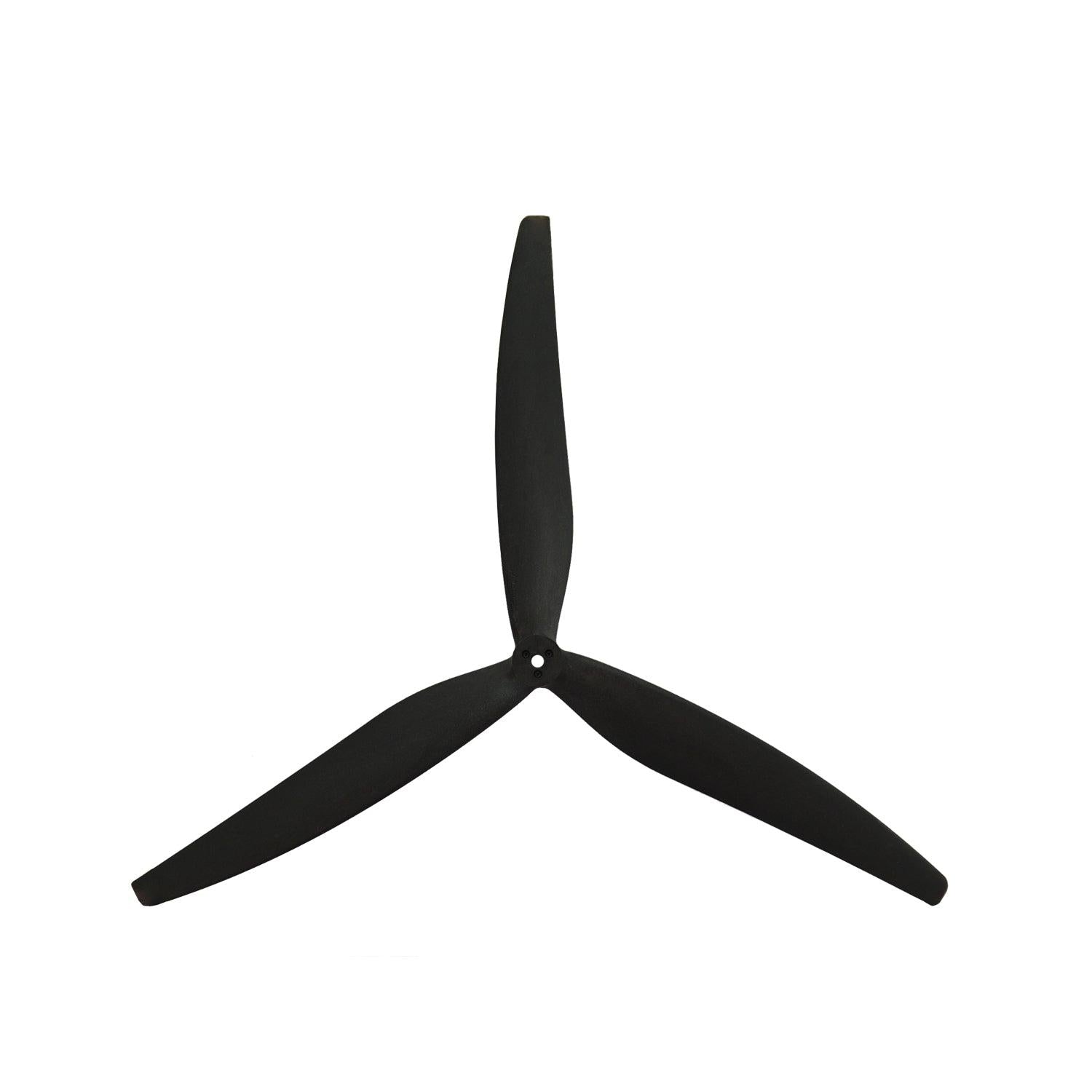 Gemfan 1507 glass fiber nylon 3-blade propeller, top view on white background