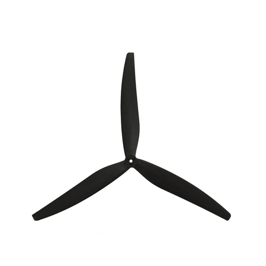 Gemfan 1507 glass fiber nylon 3-blade propeller, top view on white background