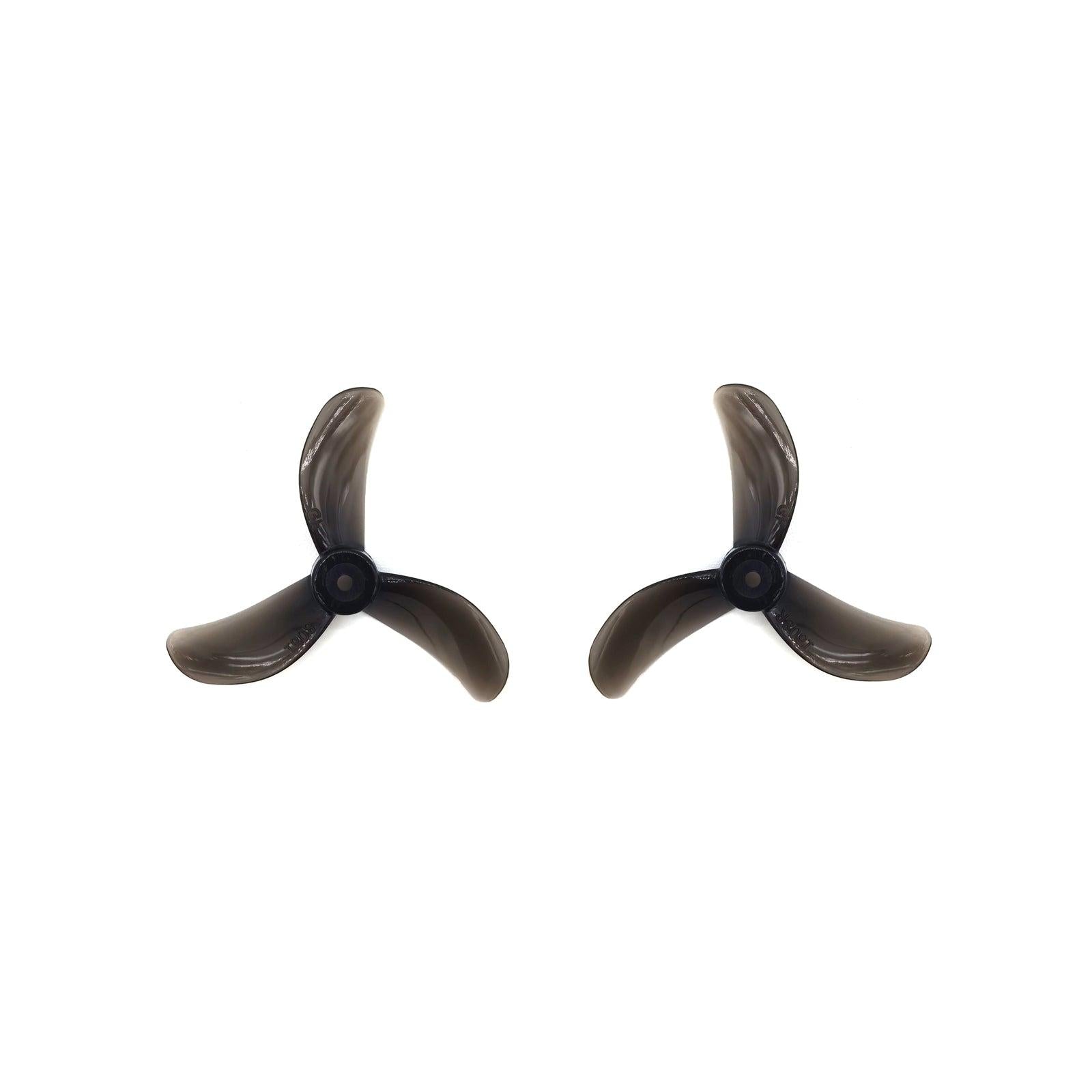 Gemfan 1608-3 PC 3-blade propellers, pair in smoke black, top view