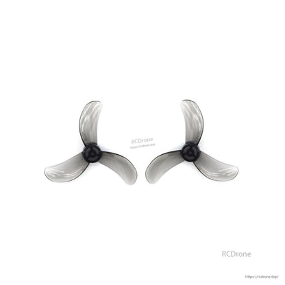 Translucent gray 3-blade propeller pair with black hubs, 1608-3 style