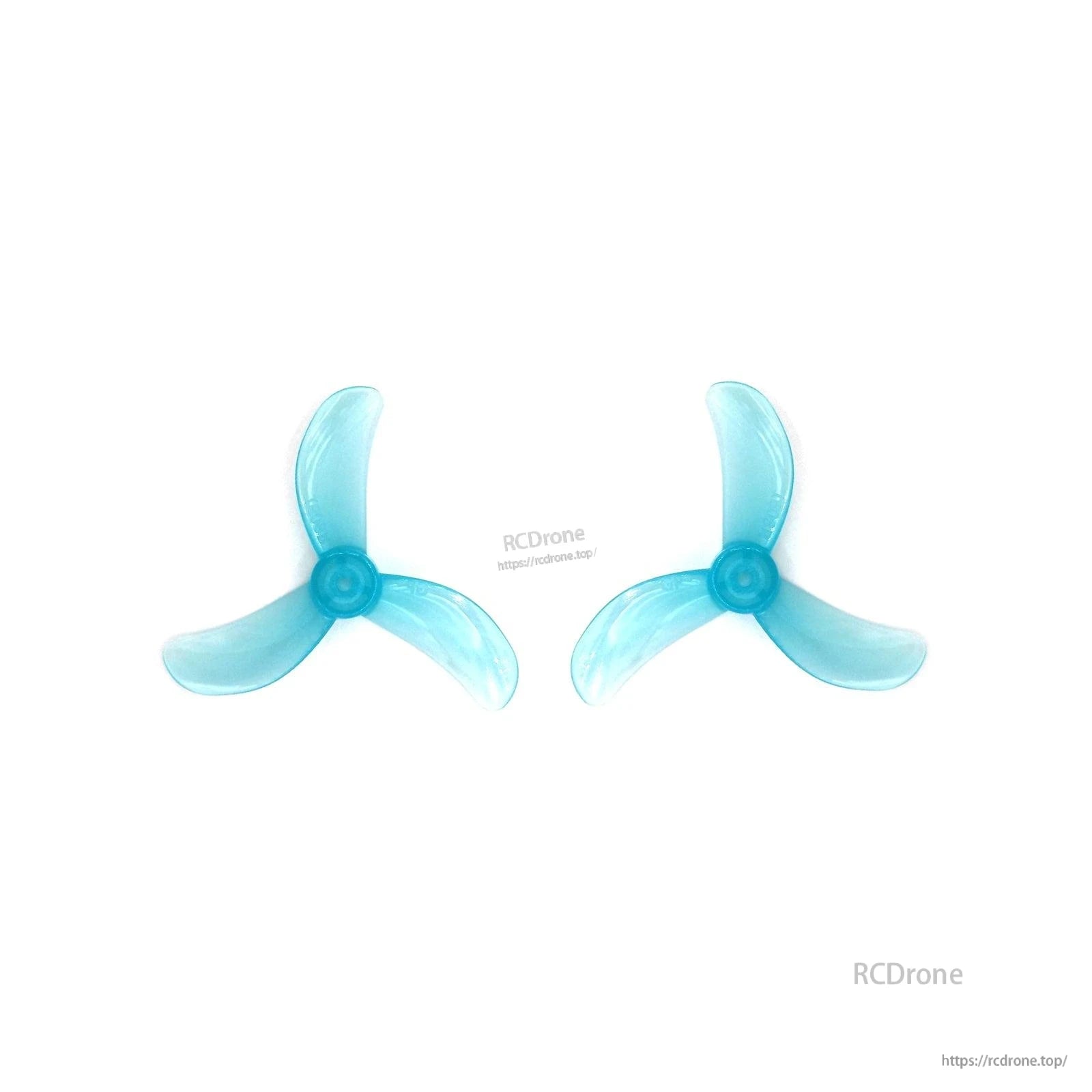 Gemfan 1608-3 PC 3-Blade Propeller set in clear blue, two props on white background