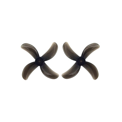 Gemfan 1609-4 PC 4-blade propellers in smoke black, pair shown top view