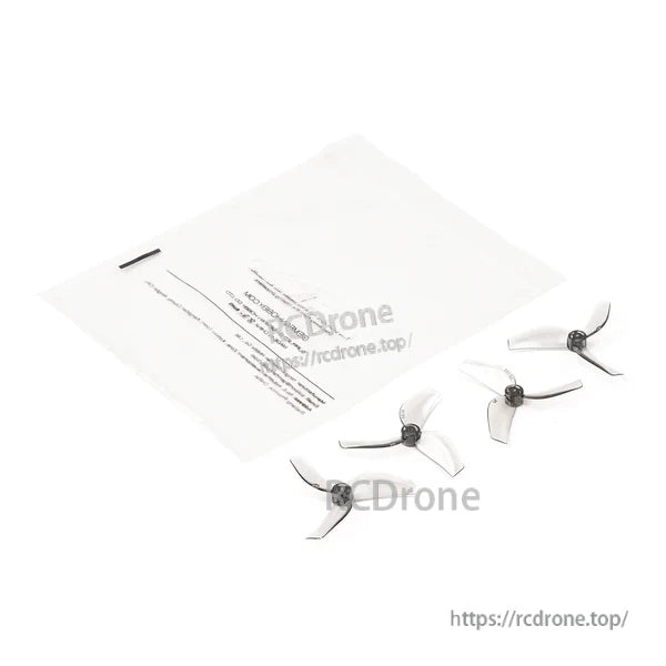 Gemfan 1614 3-blade propellers pack contents with multiple transparent props and included bag