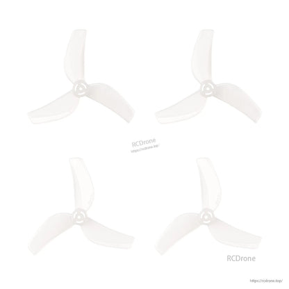 Gemfan 1614 3-blade propellers set, four clear PC tri-blade props on white background