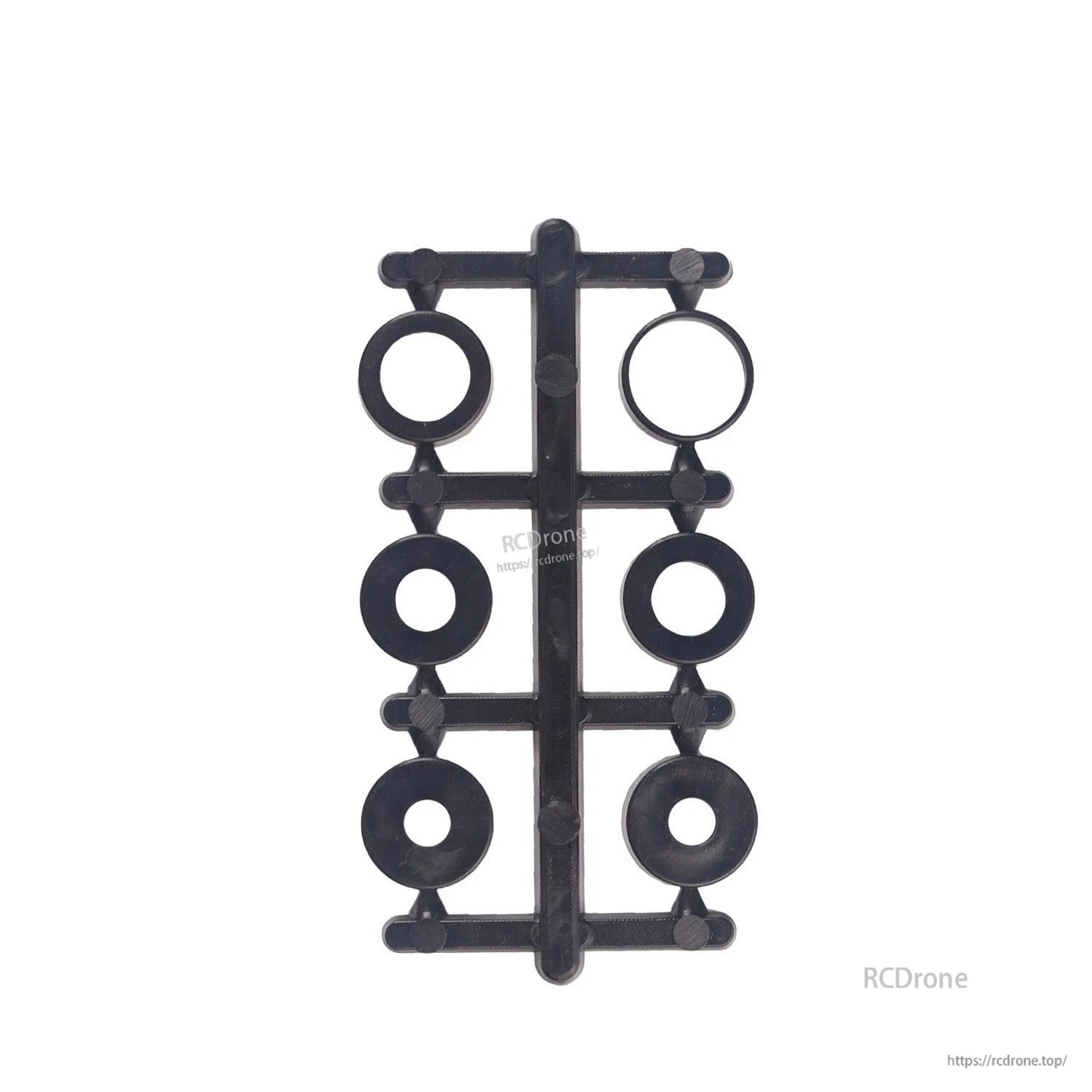 Included adapter rings/spacers shown on plastic sprue, multiple inner diameters