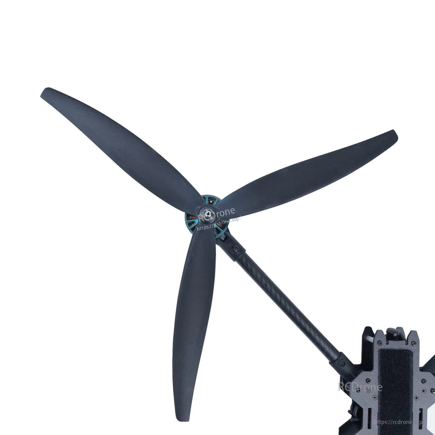 Gemfan 16x8x3 / 17x8x3 / 18x10x3 drone propeller mounted on thrust test stand fixture