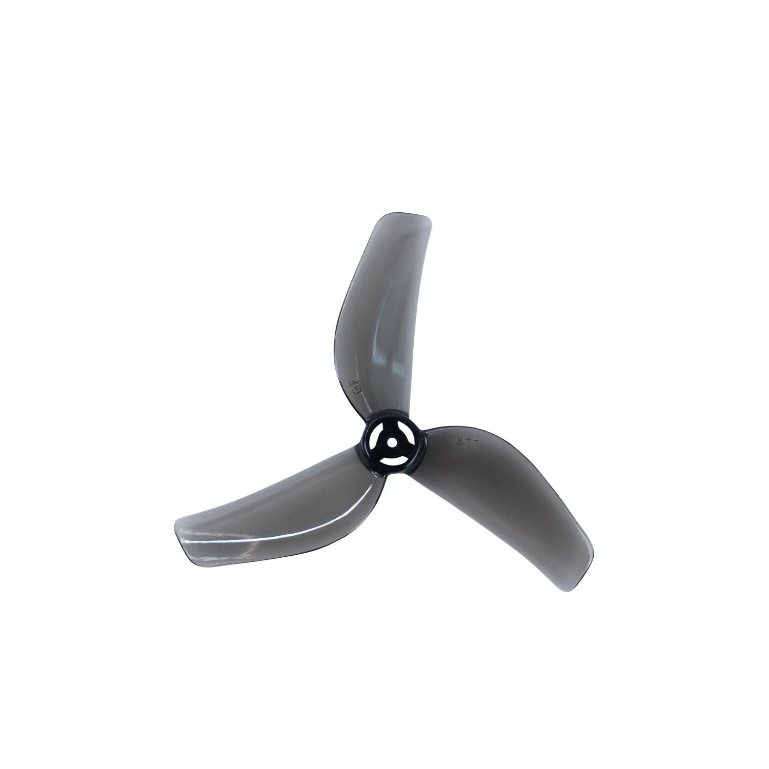 Gemfan 1811-3 45mm 3-blade micro drone propeller, smoke black single prop view