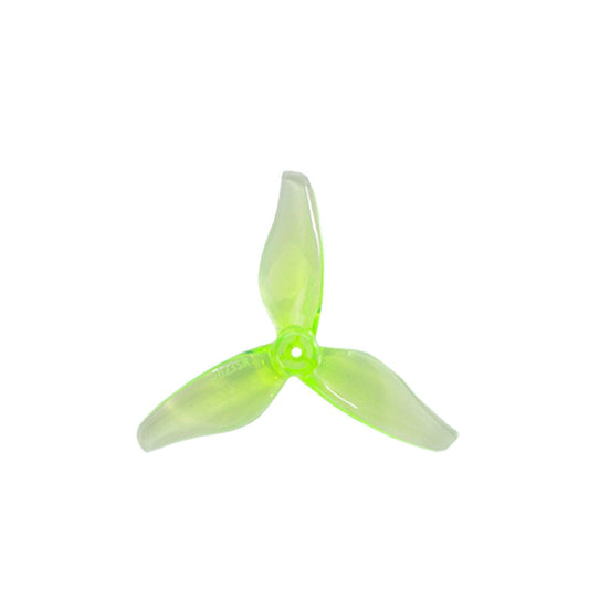 Gemfan 2023S-3 3-Blade 2in propeller in translucent neon yellow-green, single prop top view