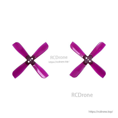 Gemfan 2035BN-4 propeller set shown as a pair, two purple 4-blade props (CW and CCW)