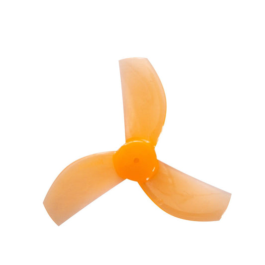 Gemfan 35MM 3-Blade Propeller in translucent orange, single prop top view