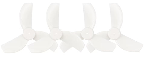 Four clear PC 35mm 3-blade whoop propellers set, including 2 CW and 2 CCW (1.0mm shaft)