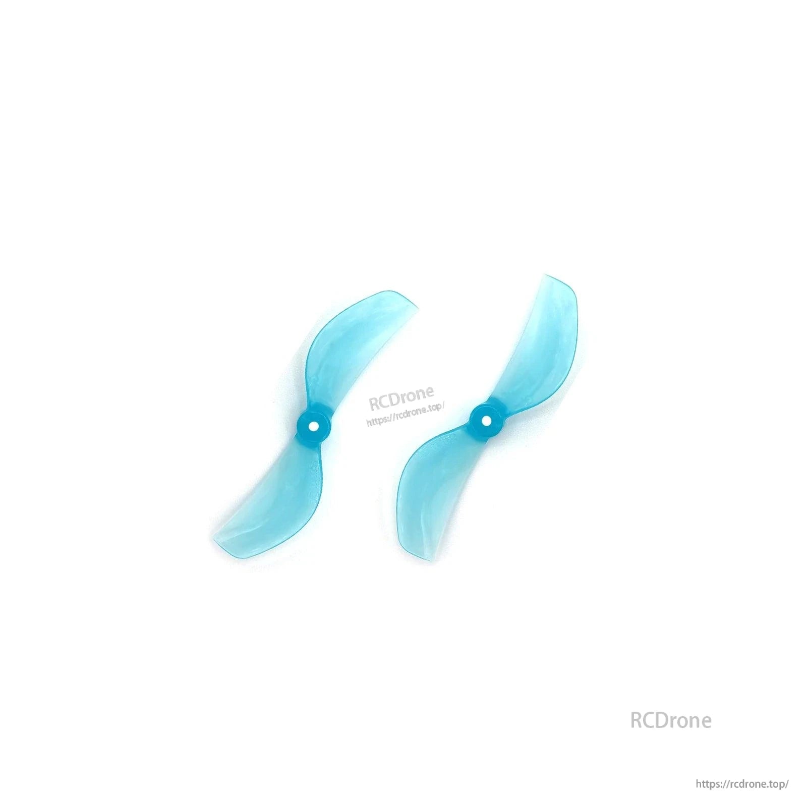Pair of light blue 2-blade propellers displayed side by side, matching rotation set