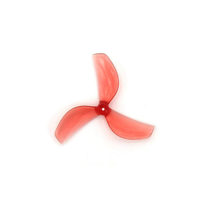 Gemfan 45mm-3 PC 3-Blade Propeller, translucent red tri-blade drone prop on white background