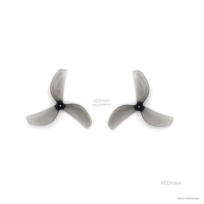 Two smoky clear gray 3-blade propellers side by side, matching pair set