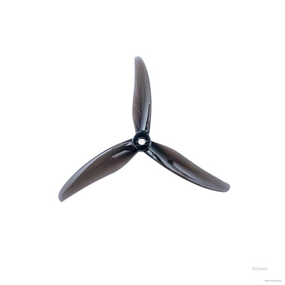 Gemfan 5.1x3.6x3 Freestyle 3-blade propeller in smoke black, top view