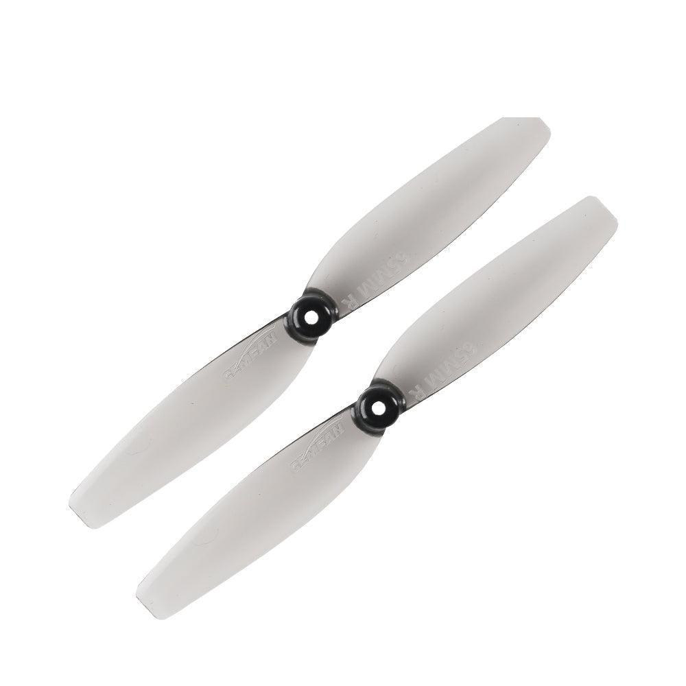 Gemfan 65mm-2 Toothpick PC propellers, light gray two-blade set with black hubs