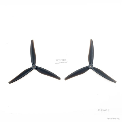 Pair of black 3-blade propellers shown side by side for CW and CCW rotation set