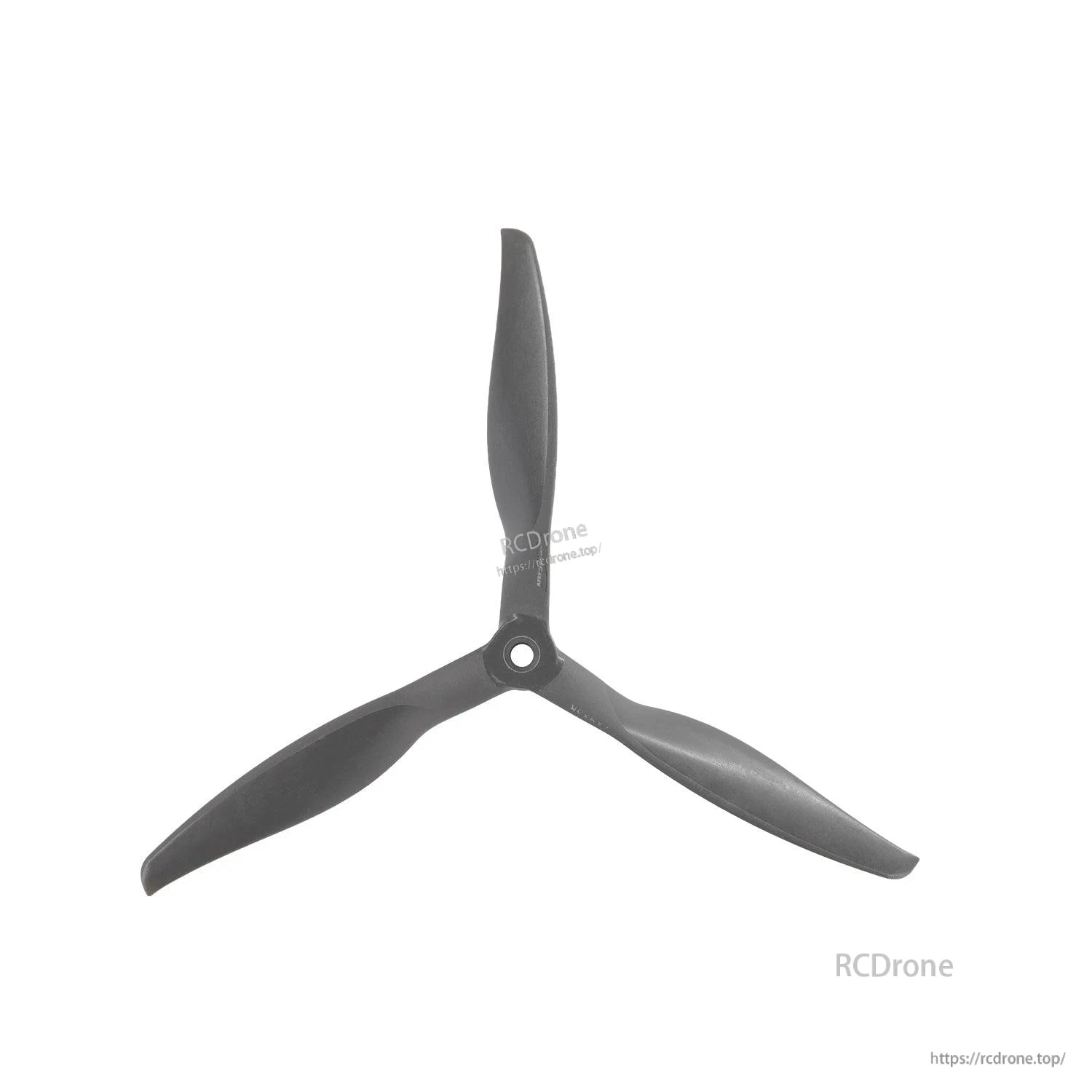 Single Gemfan 7X9X3 glass fiber nylon 3-blade propeller close-up showing hub and blade shape
