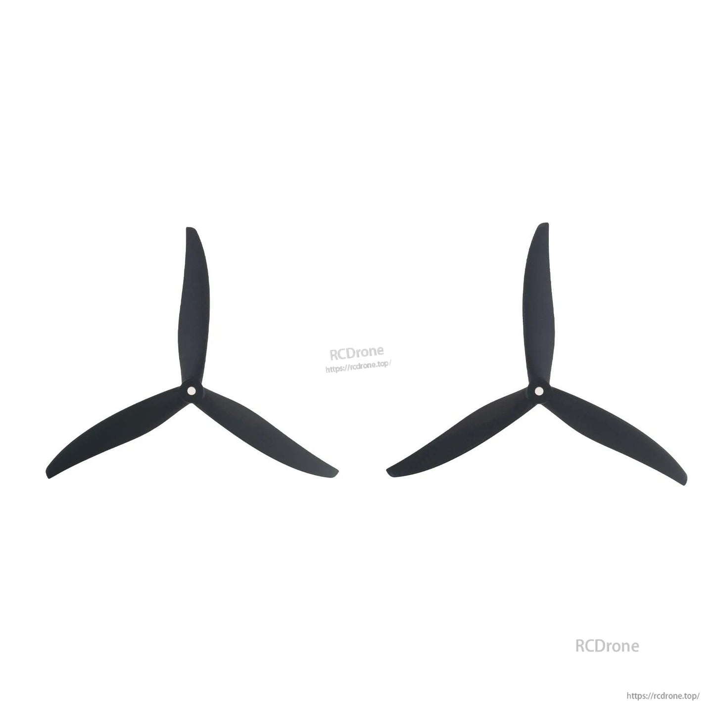 Gemfan 8060-3 Glass Fiber Nylon 3-Blade Propeller, Pair of black 3-blade Gemfan 8060 drone propellers with center mounting holes