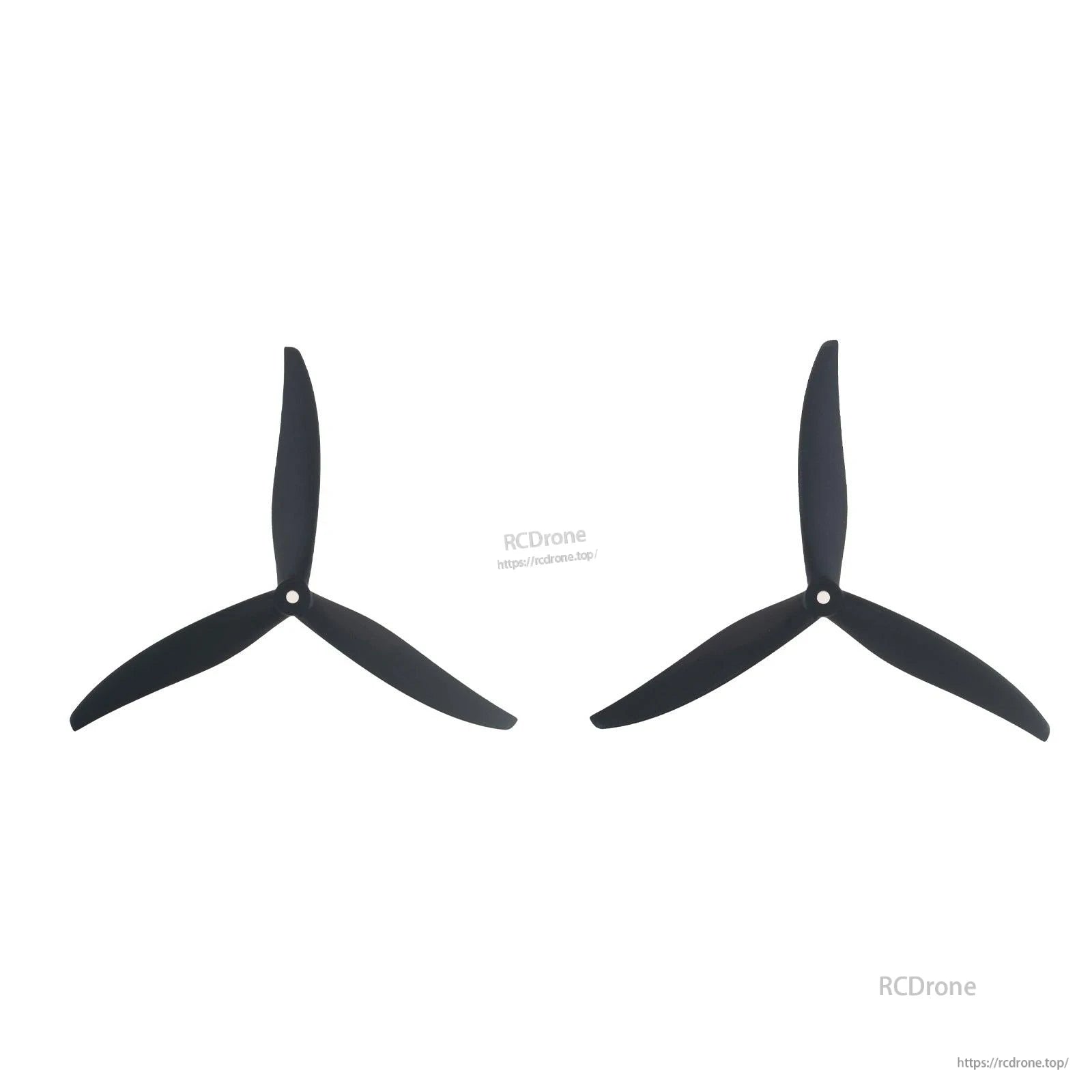 Gemfan 8060-3 Glass Fiber Nylon 3-Blade Propeller, Pair of black 3-blade Gemfan 8060 drone propellers with center mounting holes