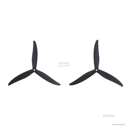 Gemfan 8060-3 Glass Fiber Nylon 3-Blade Propeller, Pair of black 3-blade Gemfan 8060 drone propellers with center mounting holes