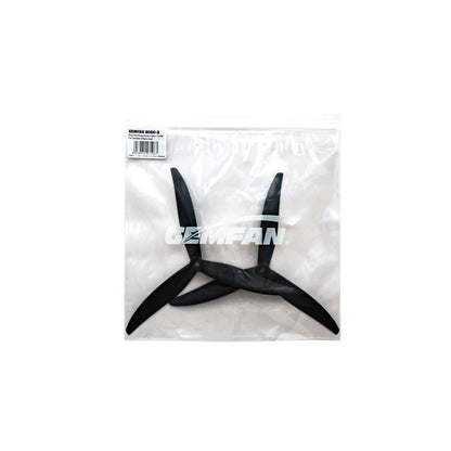 Gemfan 8060-3 black 3-blade drone propellers in sealed bag, CW and CCW pair