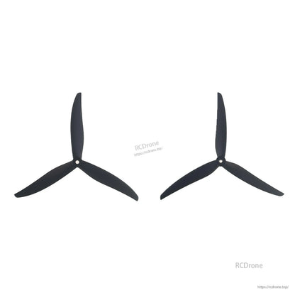 Two black 3-blade propellers side by side on white background, pair set view