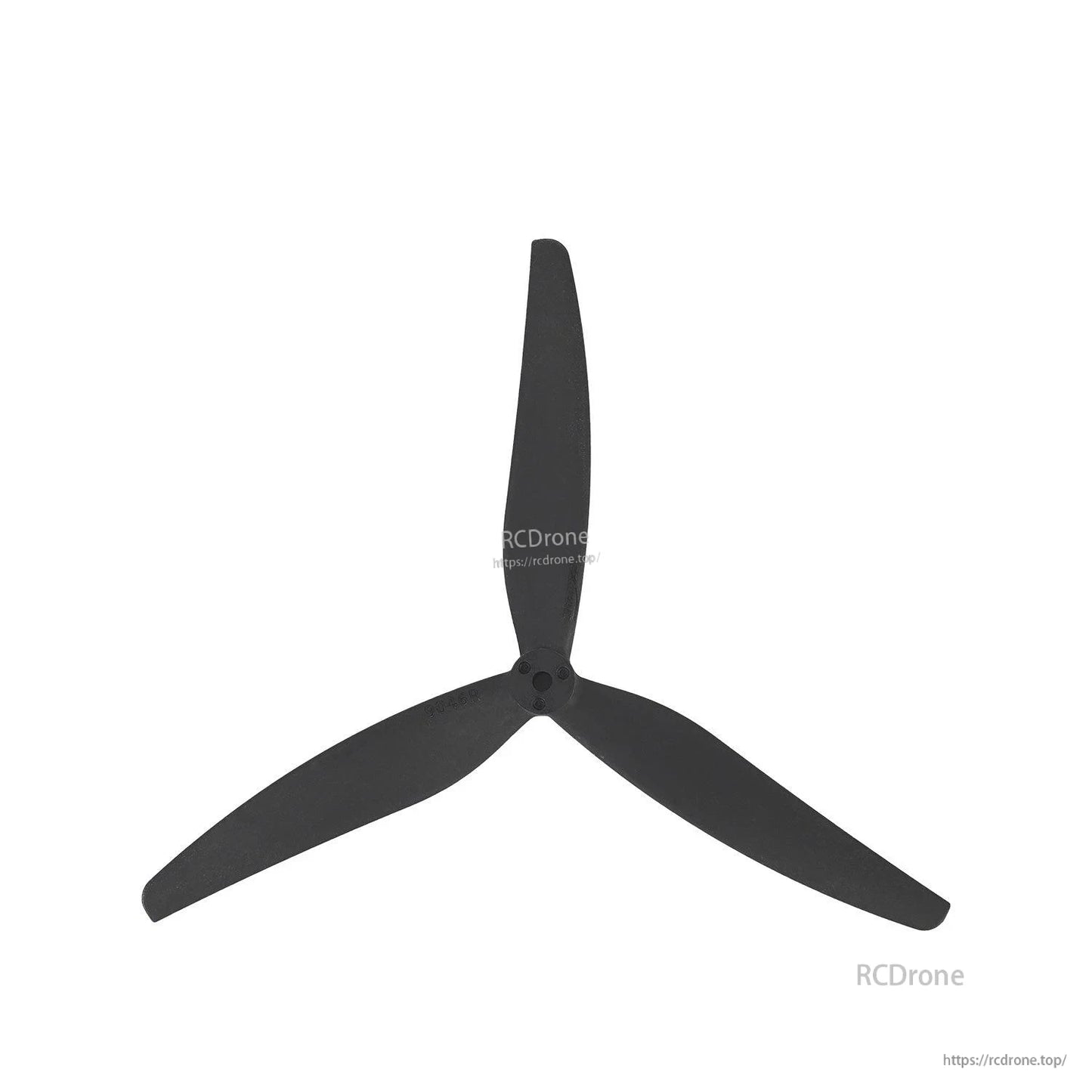 Single 3-blade propeller top view highlighting hub and blade shape