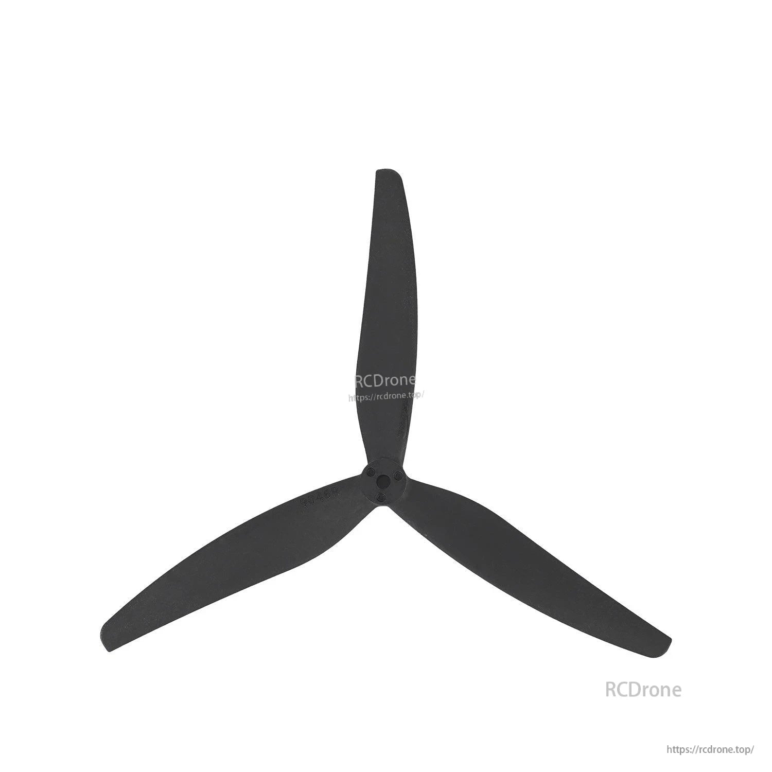 Single 3-blade propeller top view highlighting hub and blade shape
