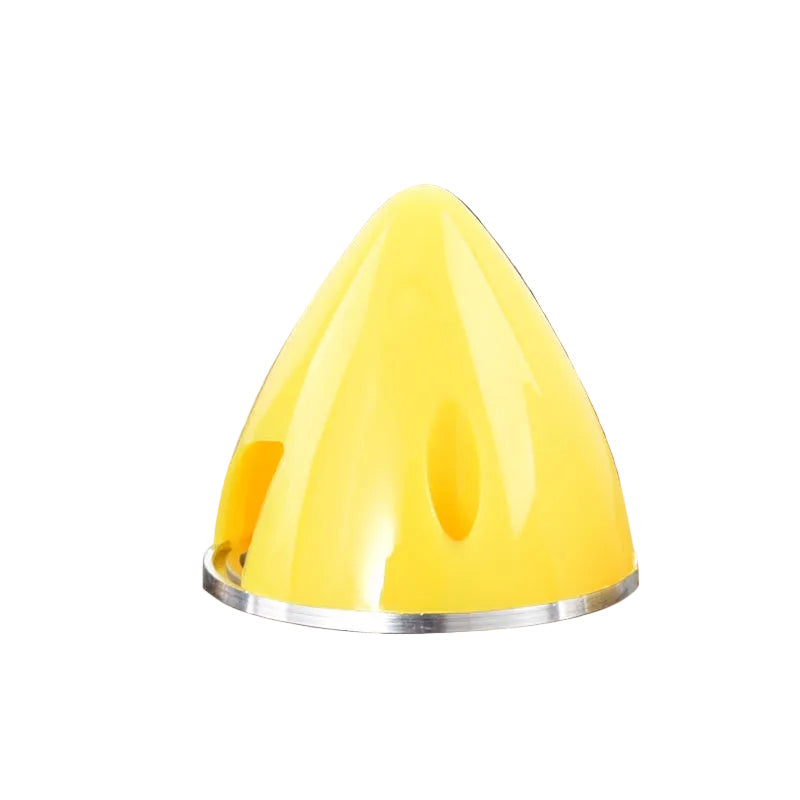 Gemfan nylon spinner cover with aluminium backplate, yellow cone style (38mm-75mm)