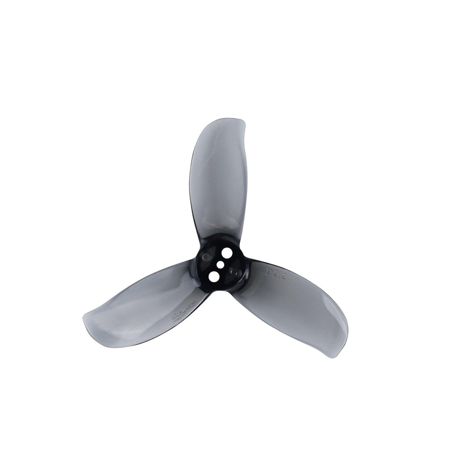 Gemfan D2.2-3 ducted PC 3-blade propeller in smoke gray with three-hole mounting hub