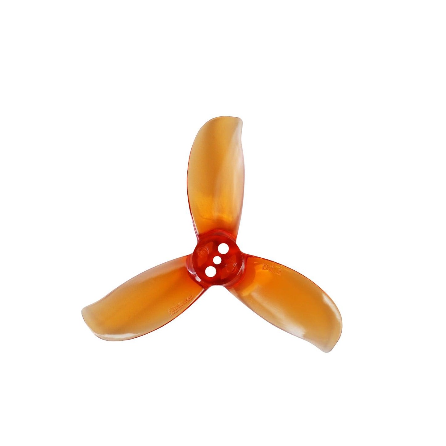 Amber 3-blade ducted propeller with three-hole mounting hub, top view