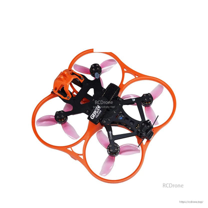 Gemfan D3-3 ducted PC 3-blade propeller in pink mounted on an orange-ducted FPV quad frame