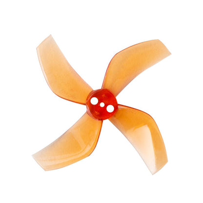 Gemfan D51 (2020-4) Cinewhoop 4-blade propeller, translucent orange with red hub, 3-hole mount