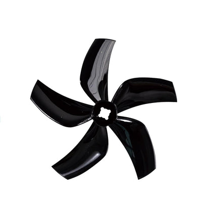 Gemfan D76-5 3-inch Cinewhoop 5-Blade Propeller, black, T-mount hub close-up