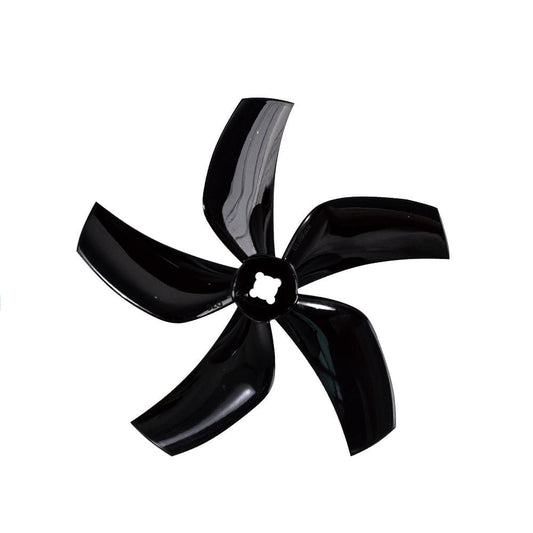 Gemfan D76-5 3-inch Cinewhoop 5-Blade Propeller, black, T-mount hub close-up
