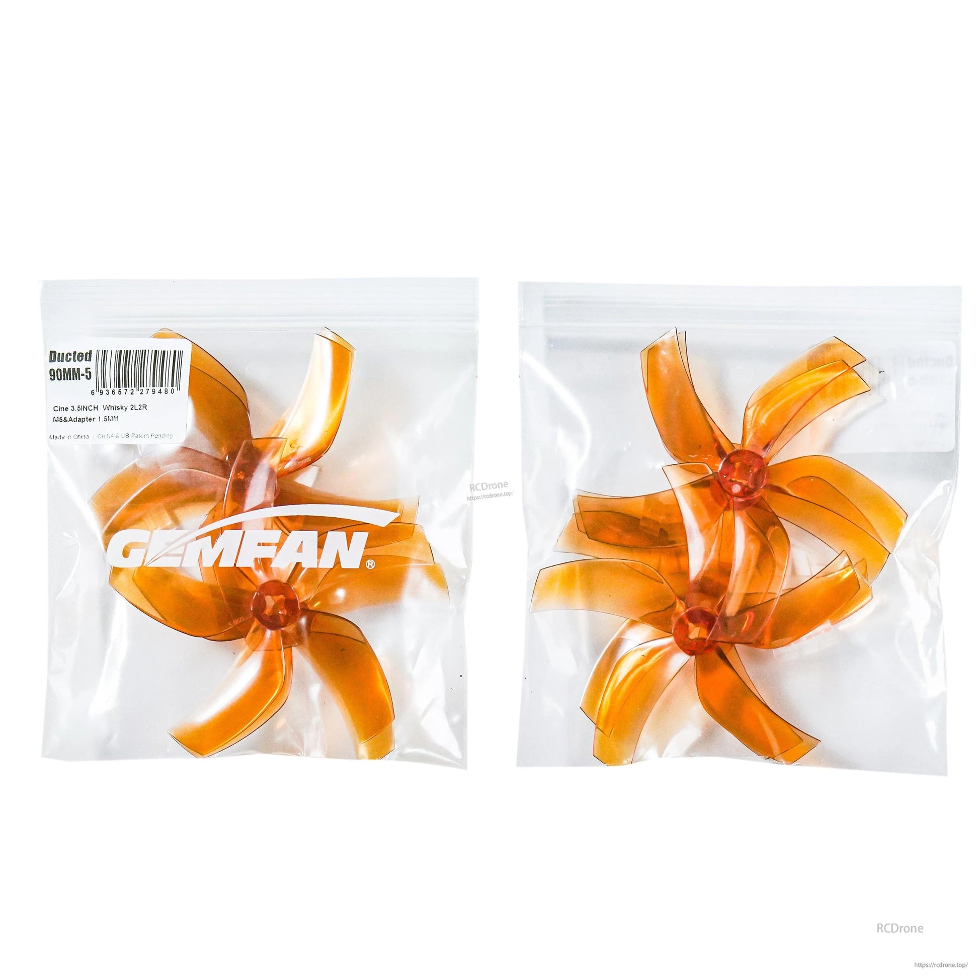 Gemfan D90-5 propellers in retail bags, two packs shown with label and barcode visible