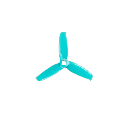 Gemfan Flash 3052-3 PC 3-blade propeller, teal, top view