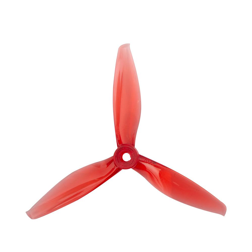 Gemfan Flash 5144-3 3-blade FPV drone propeller, translucent red, 5mm hub center hole