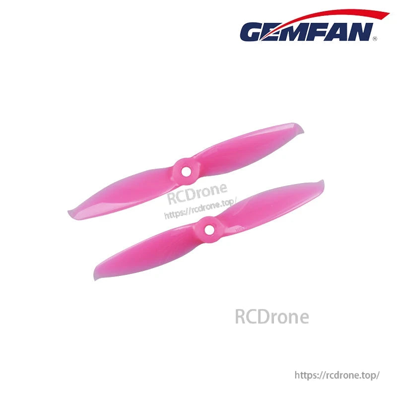 Pink two-blade propeller set with RCDone watermark, Gemfan props shown as a pair